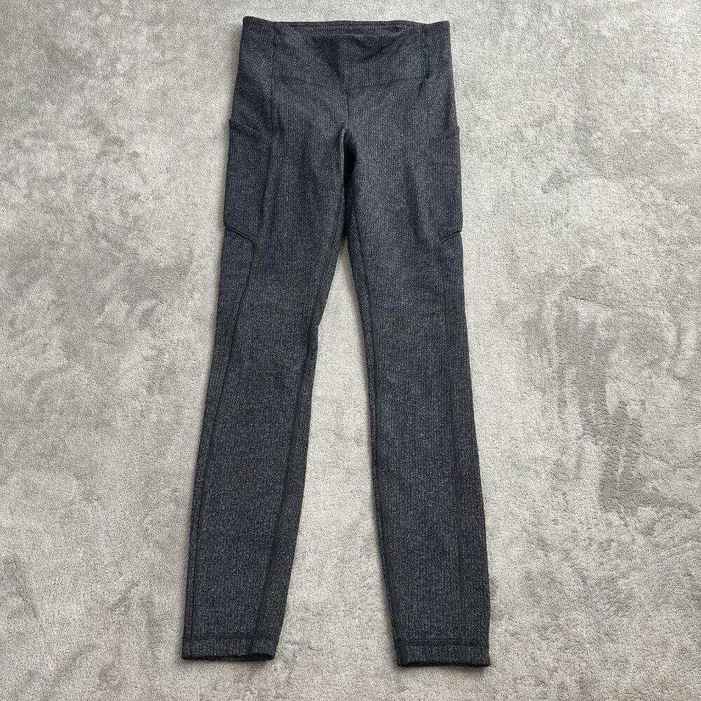 Lululemon Leggings Womens 4 Speed Up Tight *Full-On Luxtreme Heathered Black Gym